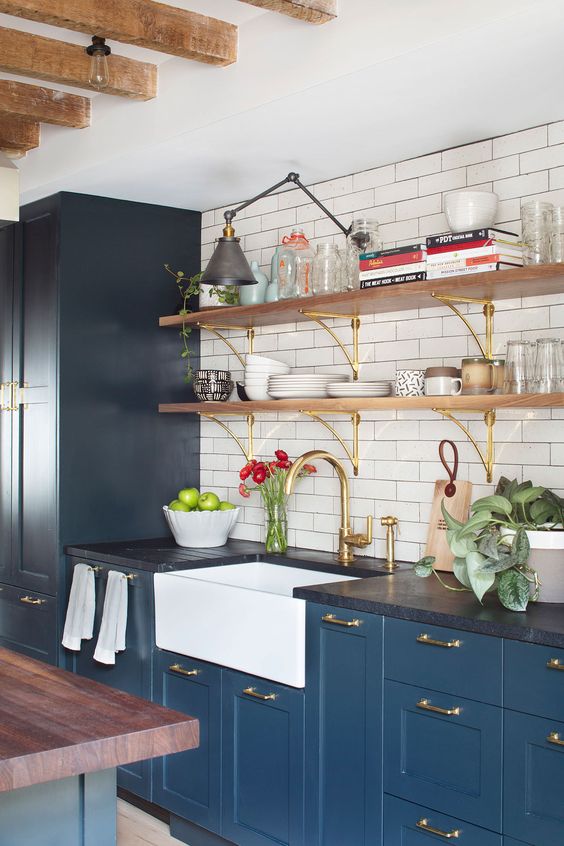 farm kitchen with solid surface countertop